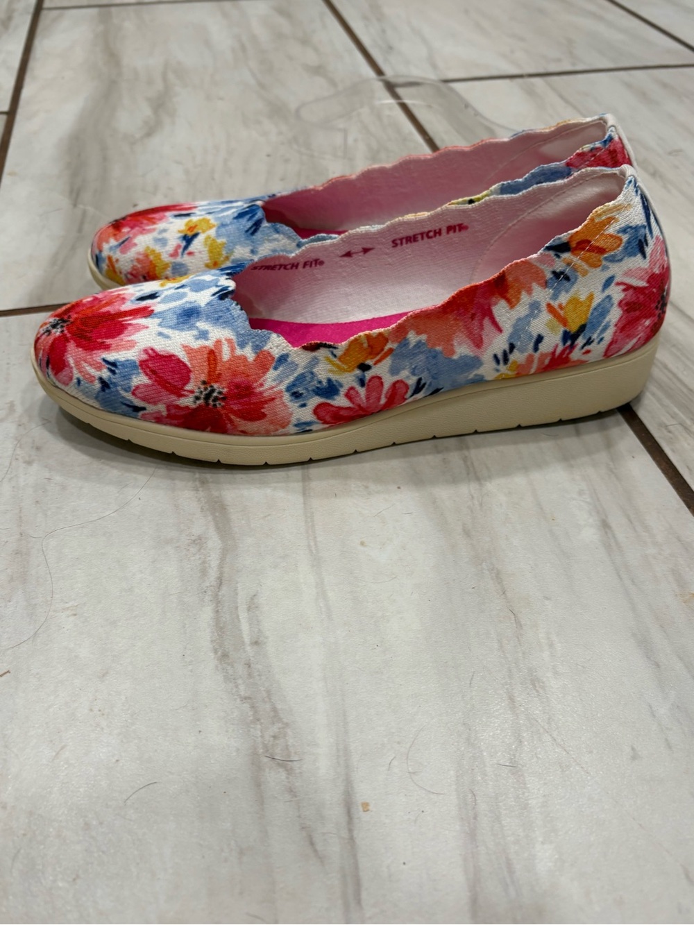 Skechers Cleo Flex Spellbind Floral Stretch Fit Wedge Flats Shoes 9.5 - Picture 4 of 9